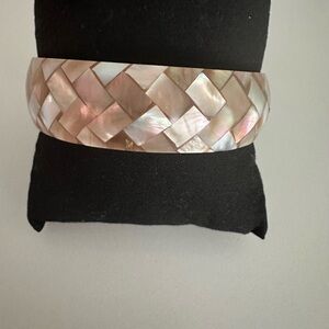 Vintage Estate Iridescent Shell Mosaic Bangle